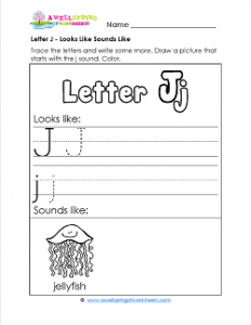 Letter J Looks Like Sounds Like Worksheet - Alphabet Worksheets