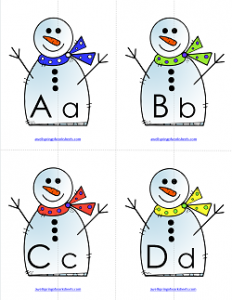 Letter Match - Snowmen | Alphabet Matching