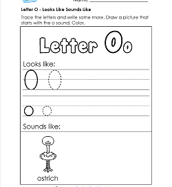 Letter O Looks Like Sounds Like Worksheet - Alphabet Worksheets