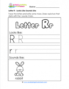 Letter R Looks Like Sounds Like Worksheet - Alphabet Worksheets