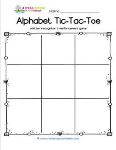 Alphabet Tic-Tac-Toe Worksheet - Alphabet Games