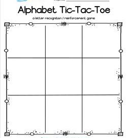 Alphabet Tic-Tac-Toe Worksheet - Alphabet Games