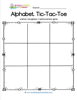 Alphabet Tic-Tac-Toe Worksheet - Alphabet Games