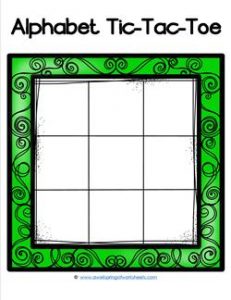 Alphabet Tic-Tac-Toe - Green - Alphabet Games
