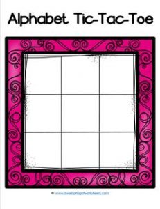 Alphabet Tic-Tac-Toe - Pink - Alphabet Games