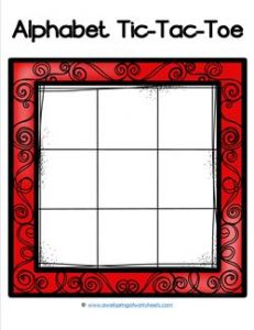 Alphabet Tic-Tac-Toe - Red - Alphabet Games