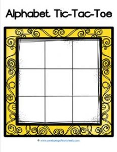 Alphabet Tic-Tac-Toe - Yellow - Alphabet Games