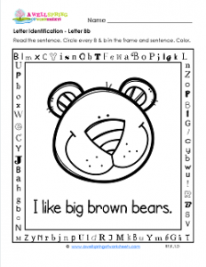 Letter Identification - Letter B - Kindergarten Alphabet Worksheets