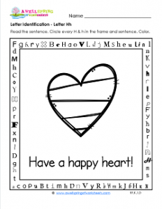 Letter Identification - Letter H - Kindergarten Alphabet Worksheets