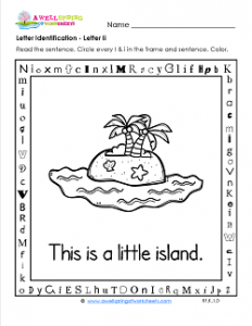 Letter Identification - Letter I - Kindergarten Alphabet Worksheets