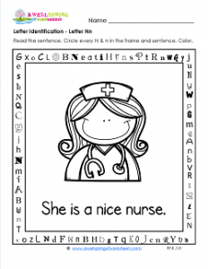 Letter Identification - Letter N - Kindergarten Alphabet Worksheets