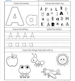 Letters a-k worksheet