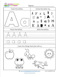 ABC Worksheets - Letter A - Alphabet Worksheets