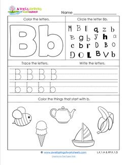 ABC Worksheets - Letter B - Alphabet Worksheets