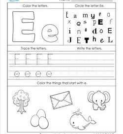 ABC Worksheets - Letter E - Alphabet Worksheets