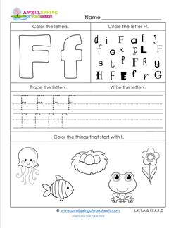 ABC Worksheets - Letter F - Alphabet Worksheets | A Wellspring