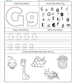 ABC Worksheets - Letter G - Alphabet Worksheets