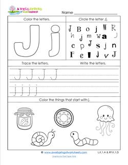 ABC Worksheets - Letter J - Alphabet Worksheets | A Wellspring