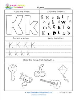 ABC Worksheets - Letter K - Alphabet Worksheets