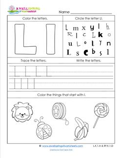 ABC Worksheets - Letter L - Alphabet Worksheets