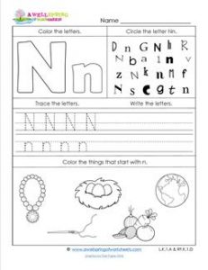 abc worksheets letter n alphabet worksheets a wellspring