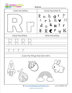 ABC Worksheets  Letter R  Alphabet Worksheets  A Wellspring