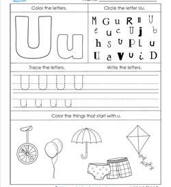 ABC Worksheets - Letter U - Alphabet Worksheets