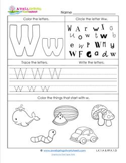 ABC Worksheets - Letter W - Alphabet Worksheets