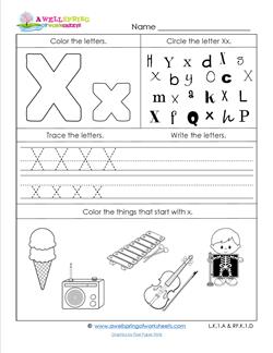 ABC Worksheets - Letter X - Alphabet Worksheets | A Wellspring