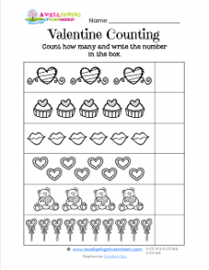 Valentines Day Worksheets - Valentine Counting