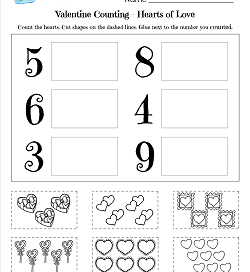 Valentine's Day Worksheets - Hearts of Love - Valentine Math