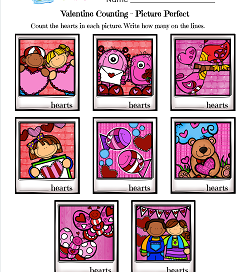 Valentines Day Worksheets - Picture Perfect - Valentine Math