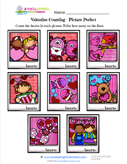 Valentines Day Worksheets - Picture Perfect - Valentine Math