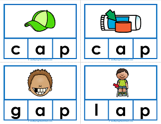 CVC Words Clip Cards | A Wellspring of Worksheets