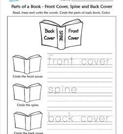 Parts of a Book - Front Cover, Spine and Back Cover - Trace and Write