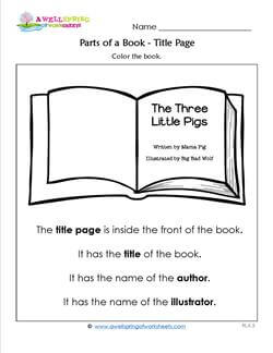 Parts of a Book - Title Page
