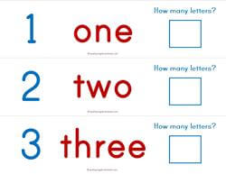 Print Awareness - How Many Letters - Numbers Strips