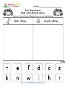 Print Awareness - Sort Tall and Small Letters