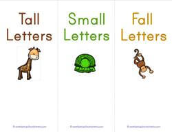 Print Awareness - Tall, Small and Fall Letters - Sorting Strips