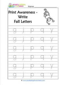 Print Awareness - Write Fall Letters