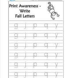 Print Awareness - Write Fall Letters