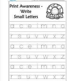 Print Awareness - Write Small Letters