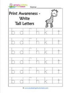 Print Awareness - Write Tall Letters