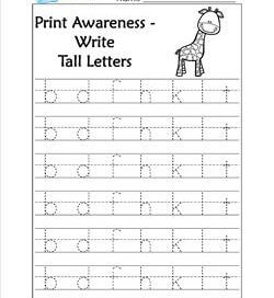 Print Awareness - Write Tall Letters