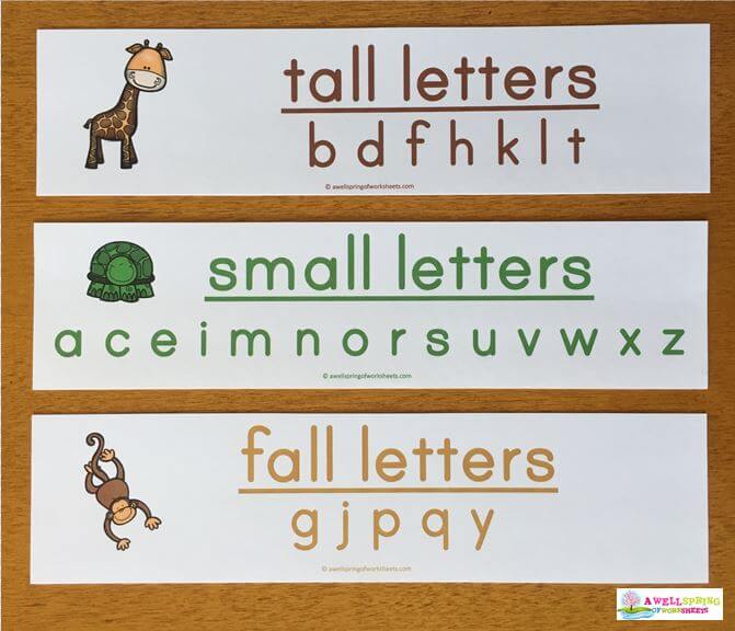 Tall, Small and Fall Letters Lists