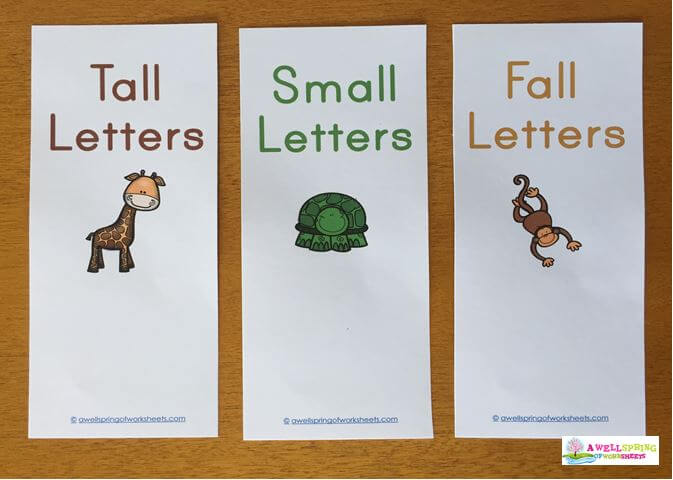 Tall, Small and Fall Letters - Sorting Strips