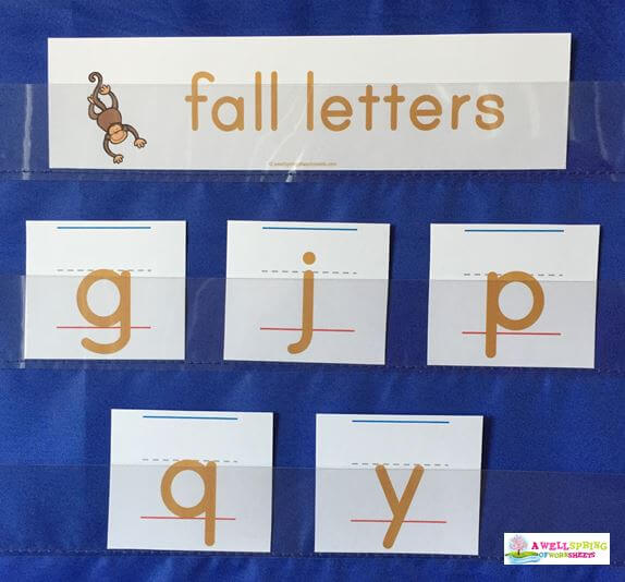 Fall Letters in a Pocket Chart