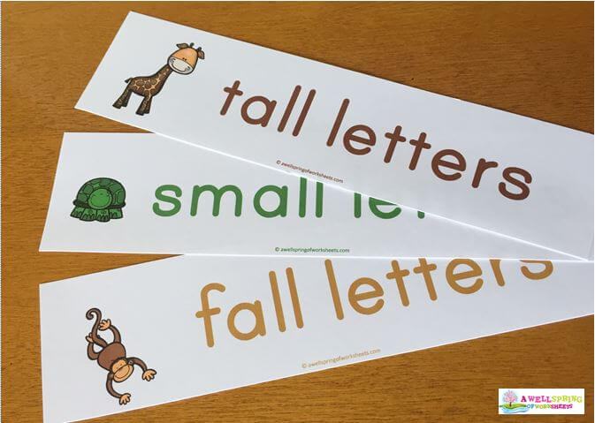 Tall, Small and Fall Letters Animals