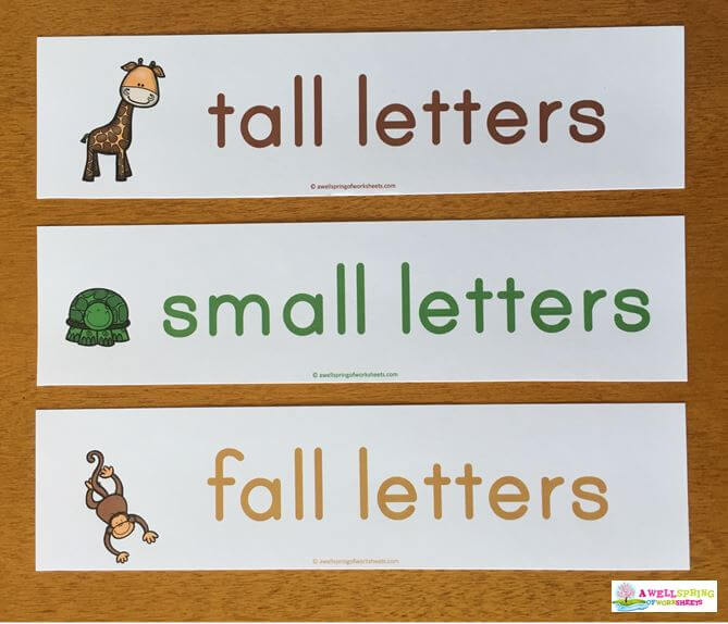 Tall, Small and Fall Letters Title Pocket Chart Cards