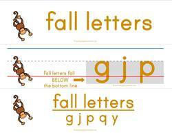 Print Awareness - Pocket Chart Cards - Fall Letters